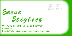 emese stiglicz business card